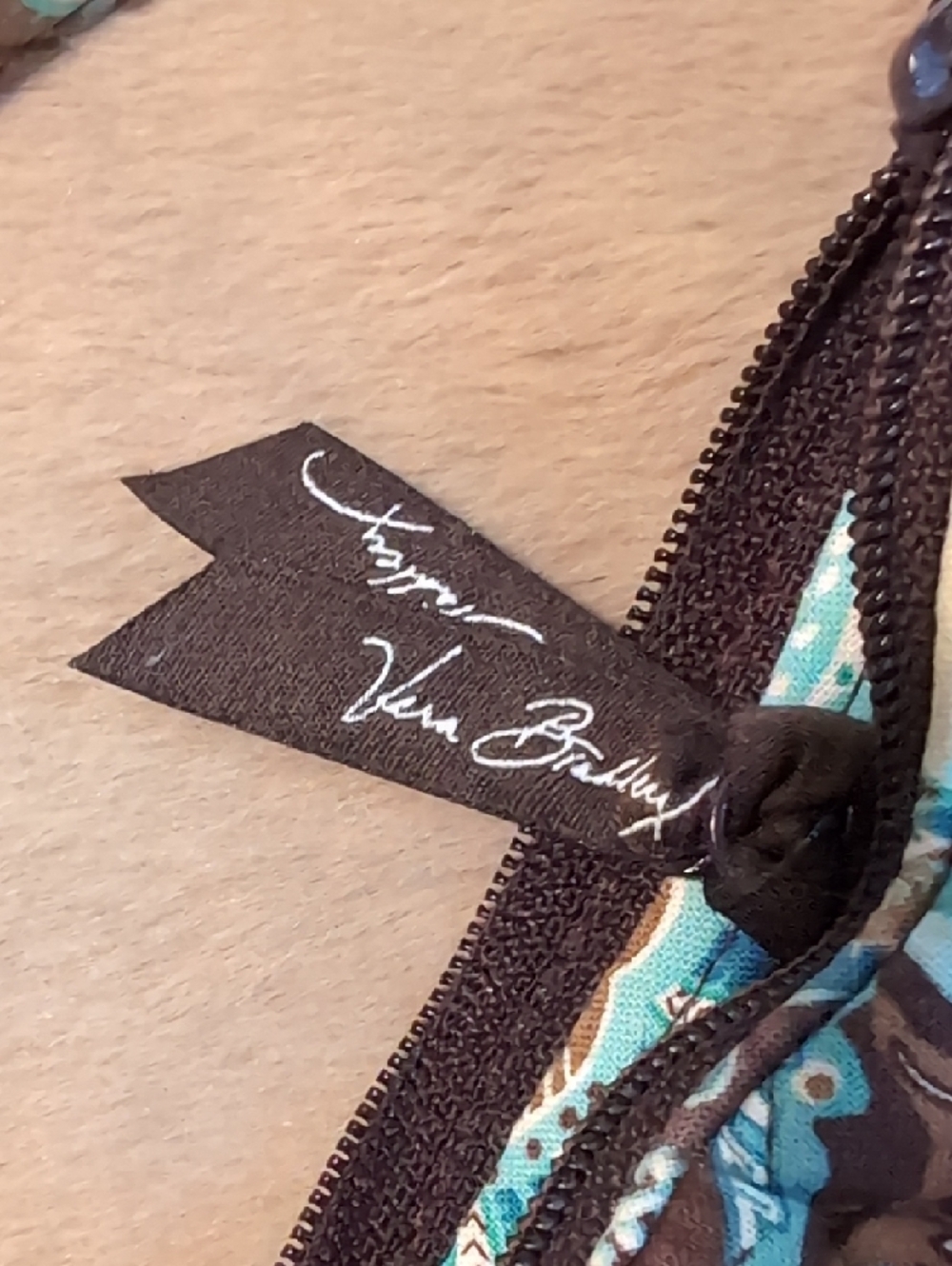 Vera Bradley Teal and Brown Floral Quilted Shoulder Bag - Picture 2 of 8